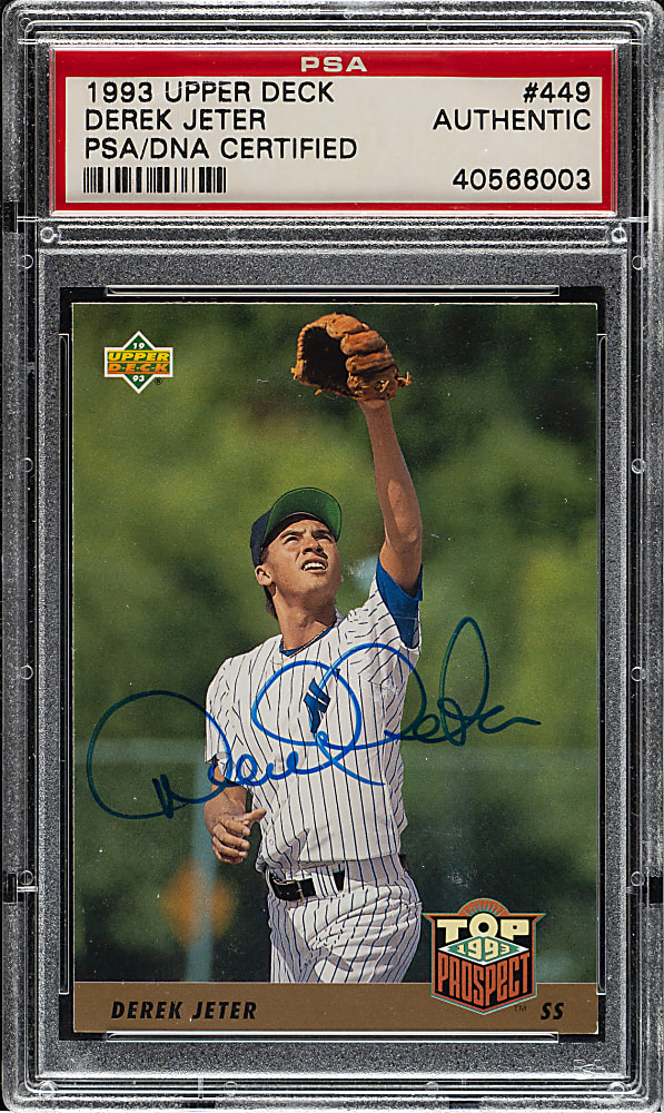 Signed 1993 Upper Deck #449 Derek Jeter Rookie - PSA/DNA