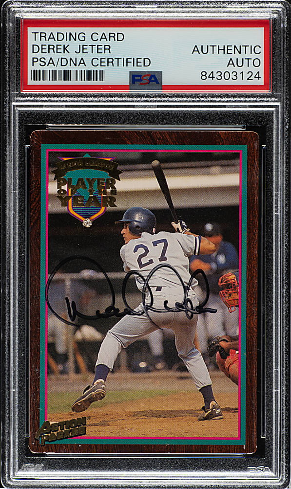 Signed 1995 Action Packed 24 KT Gold #1D Derek Jeter Autograph - PSA/DNA