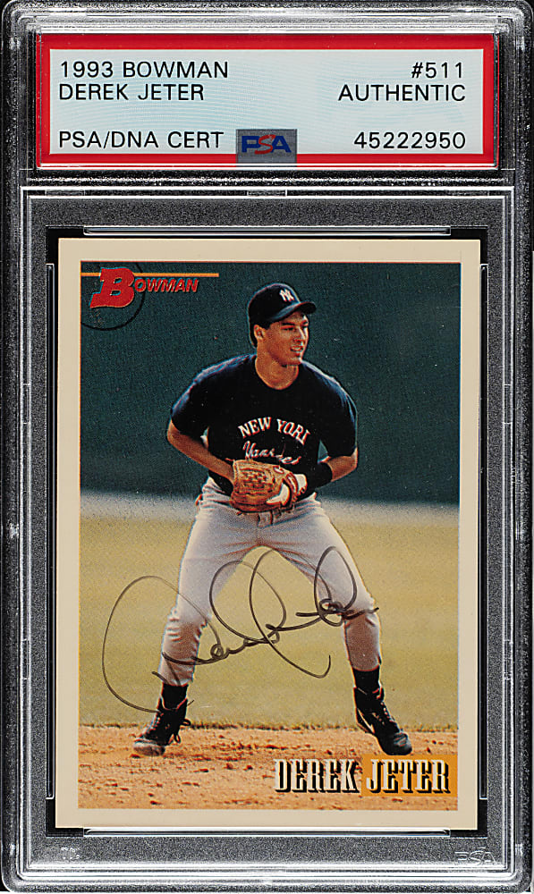 Signed 1993 Bowman #511 Derek Jeter Rookie - PSA/DNA