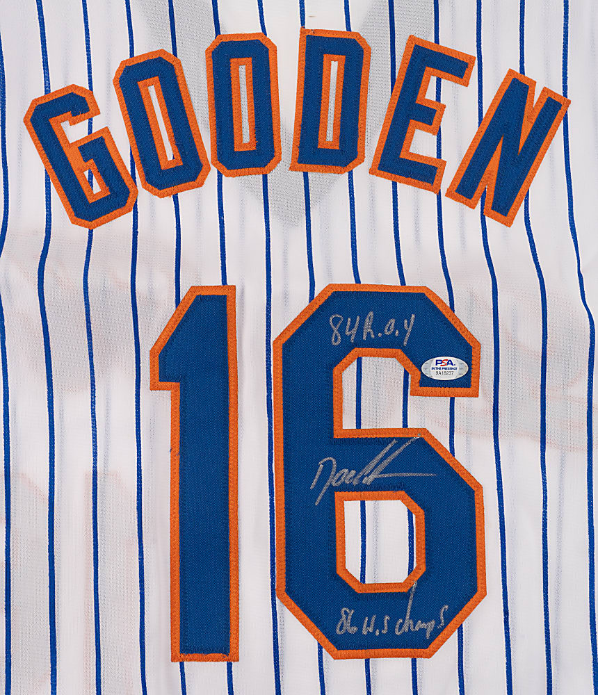 Dwight Gooden Signed New York Mets Jersey with "84 R.O.Y" and "86 W.S. Champs" Inscriptions - PSA/DNA