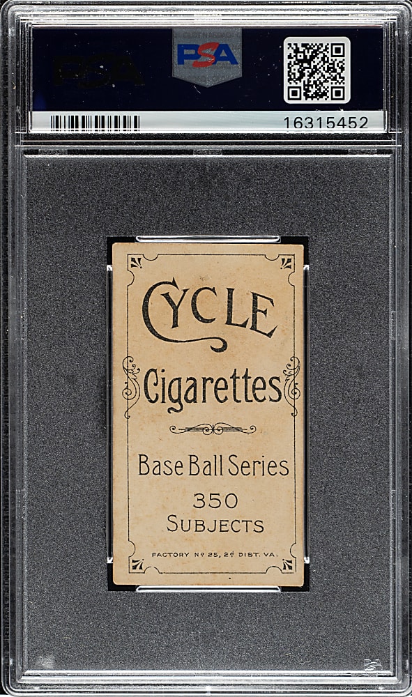 1909-1911 T206 White Border Harry Krause Portrait PSA EX 5 - Cycle 350 Back