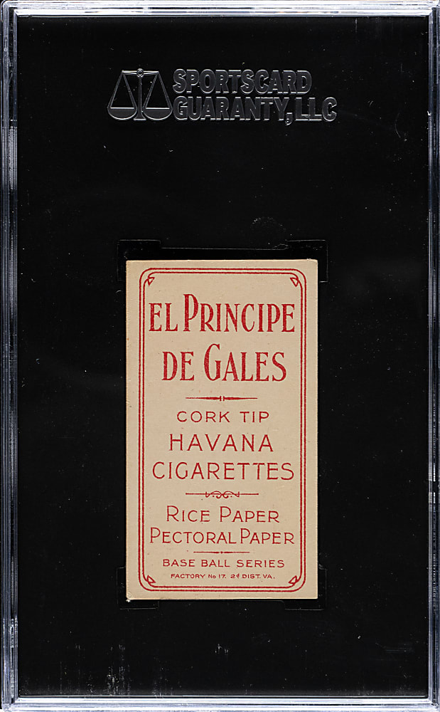 1909-1911 T206 White Border Dick Hoblitzell SGC VG/EX+ 55 - El Principe De Gales Back