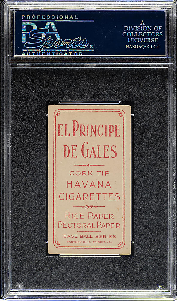 1909-1911 T206 White Border Jimmy Lavender PSA VG-EX 4 - El Principe De Gales Back