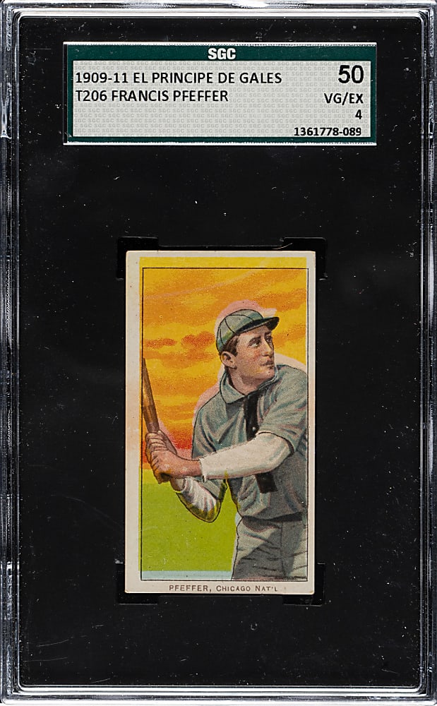 1909-1911 T206 White Border Francis Pfeffer SGC VG/EX 50 - El Principe de Gales Back