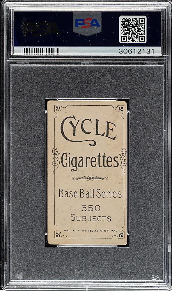 1909-1911 T206 White Border Boss Schmidt Portrait PSA VG-EX 4 - Cycle 350 Back