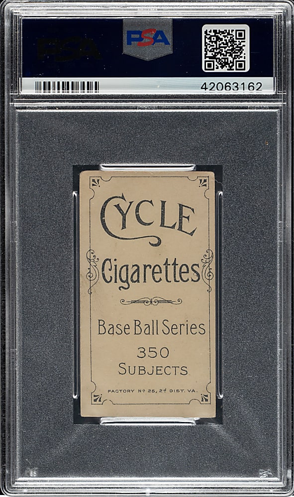 1909-1911 T206 White Border Chief Myers Fielding PSA VG-EX 4 - Cycle 350 Back