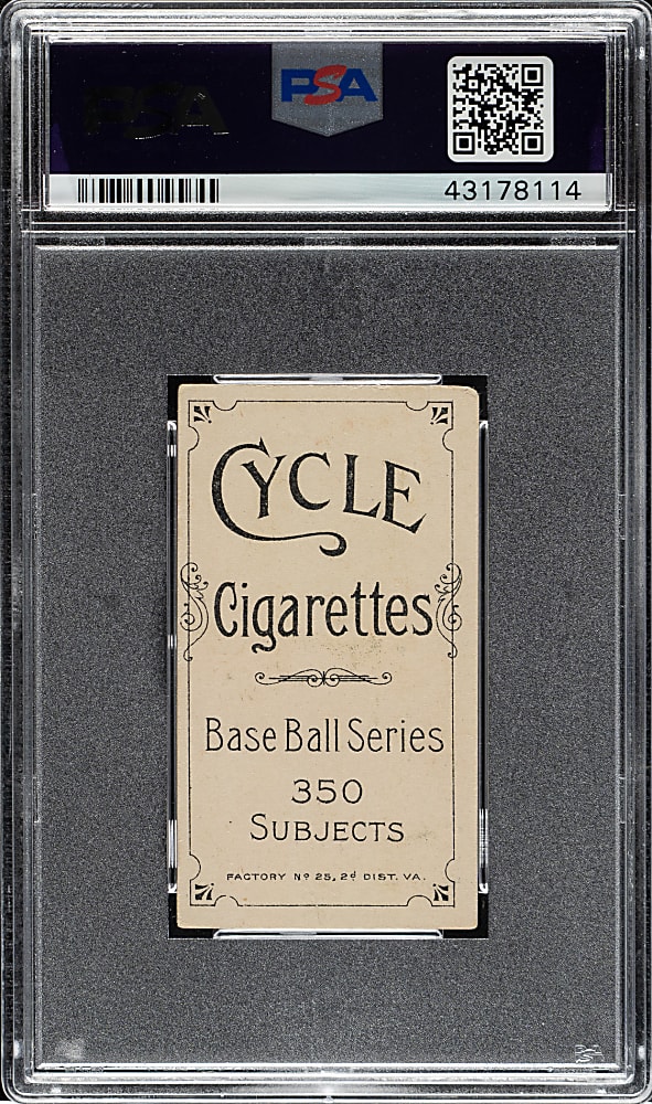 1909-1911 T206 White Border Newt Randall PSA VG-EX 4 - Cycle 350 Back