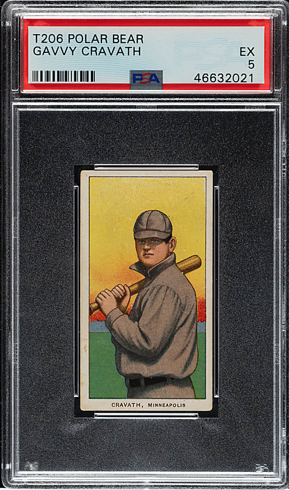 1909-1911 T206 White Border Gavvy Cravath PSA EX 5 - Polar Bear Back