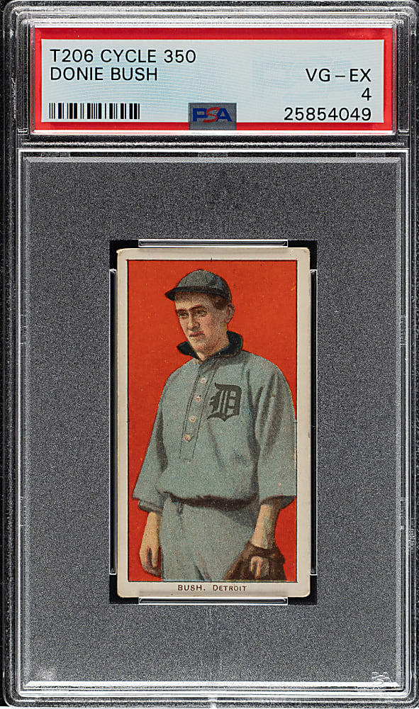 1909-1911 T206 White Border Donie Bush PSA VG-EX 4 - Cycle 350 Back
