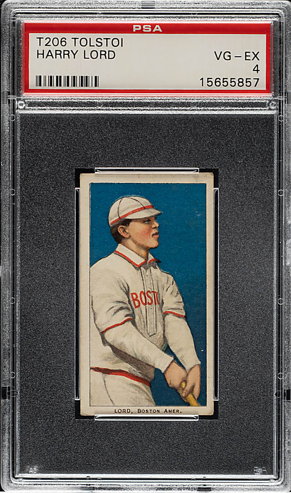1909-1911 T206 White Border Harry Lord PSA VG-EX 4 - Tolstoi Back