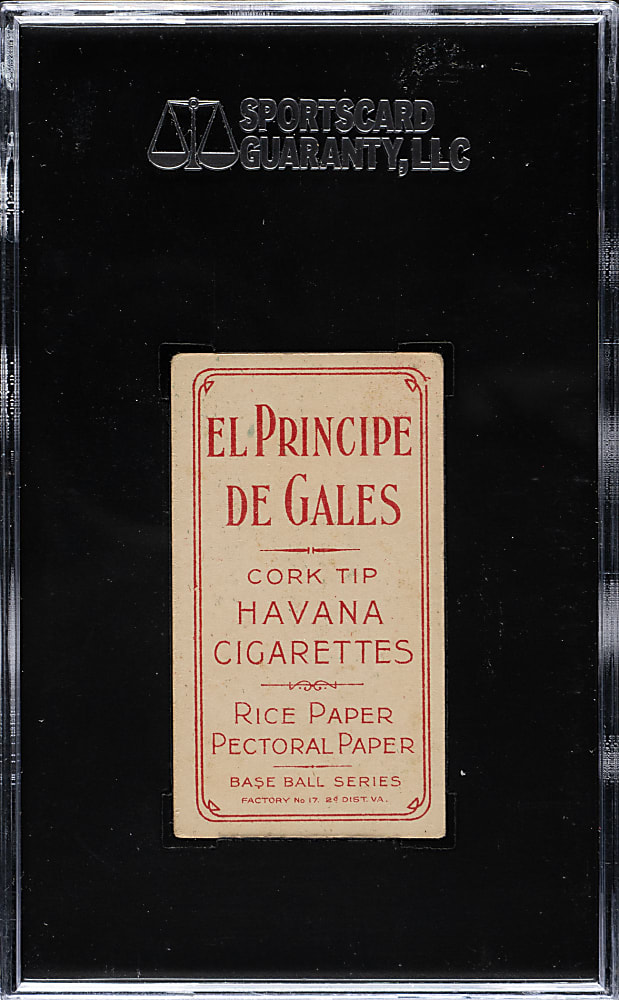 1909-1911 T206 White Border Mickey Doolan Batting SGC VG/EX 50 - El Principe De Gales Back