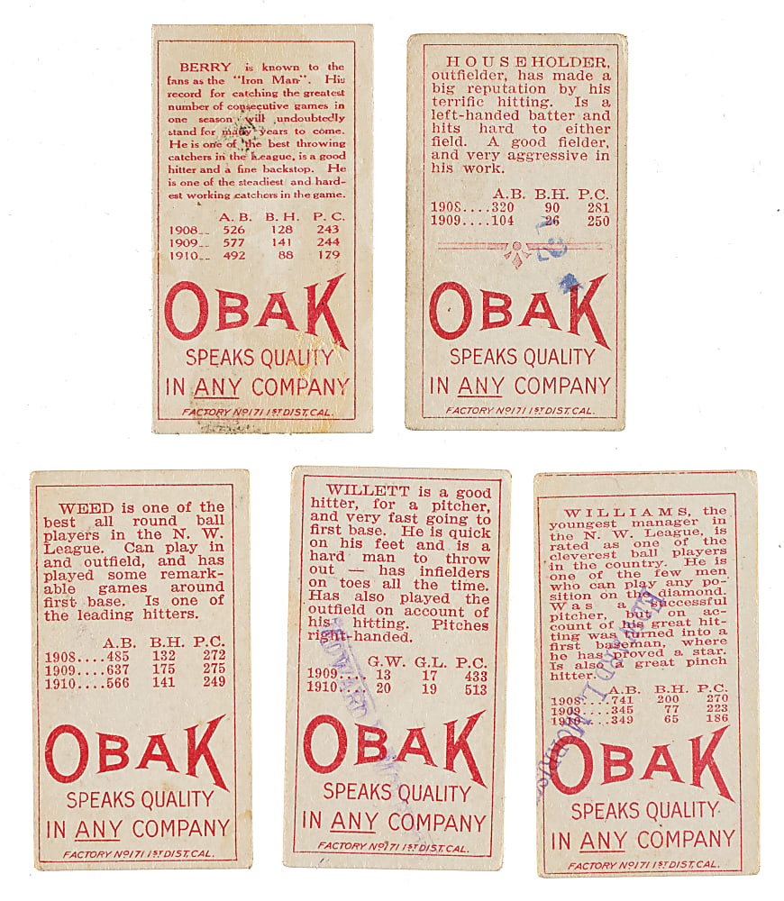 1911 T212 Obak Cigarettes Collection (5)