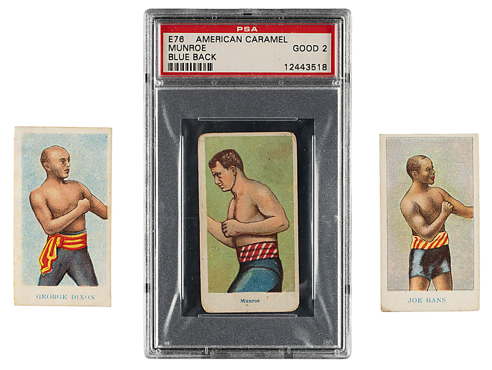 1910 E75 and E76 American Caramel Prize Fighters Trio: Joe Ganz, George Dixon, and Jack Munroe