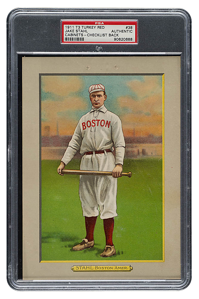 1911 T3 Turkey Red #38 Jake Stahl PSA Authentic