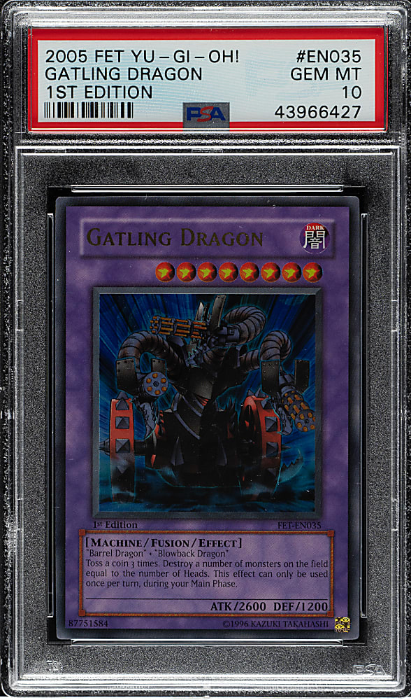 2005 Yu-Gi-Oh! Flaming Eternity 1st Edition #EN035 Gatling Dragon Ultra Rare PSA GEM MINT 10