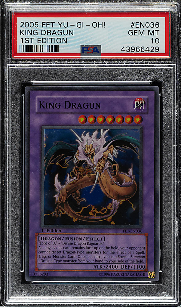 2005 Yu-Gi-Oh! Flaming Eternity 1st Edition #EN036 King Dragun Super Rare PSA GEM MINT 10
