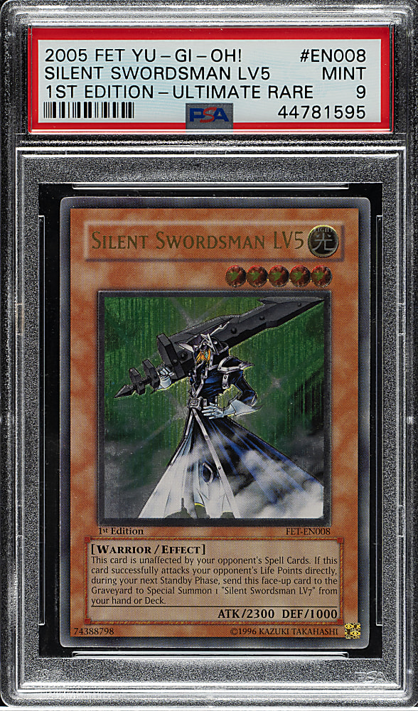 2005 Yu-Gi-Oh! Flaming Eternity 1st Edition #EN008 SIlent Swordsman Lv5 Ultimate Rare PSA MINT 9