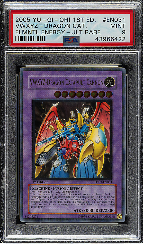2005 Yu-Gi-Oh! Elemental Energy 1st Edition #EN031 VWXYZ Dragon Catapult Cannon Ultimate Rare PSA MINT 9