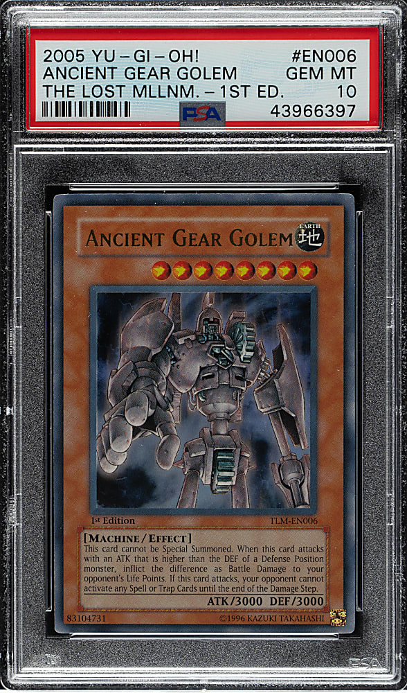 2005 Yu-Gi-Oh! The Lost Millenium 1st Edition #EN006 Ancient Gear Golem Ultra Rare PSA GEM MINT 10