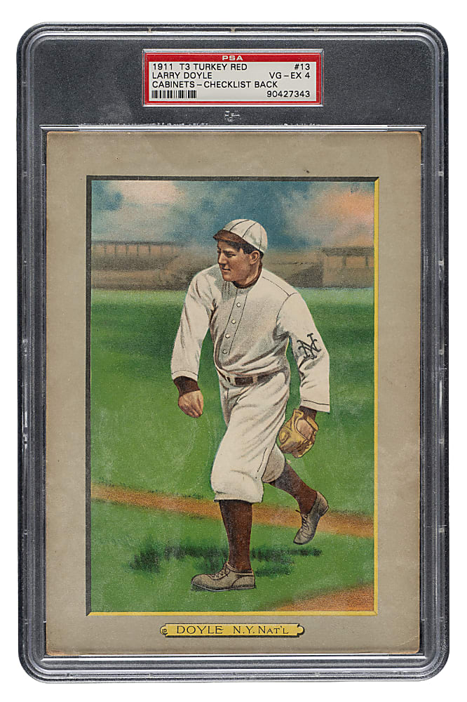 1911 T3 Turkey Red #13 Larry Doyle PSA VG-EX 4