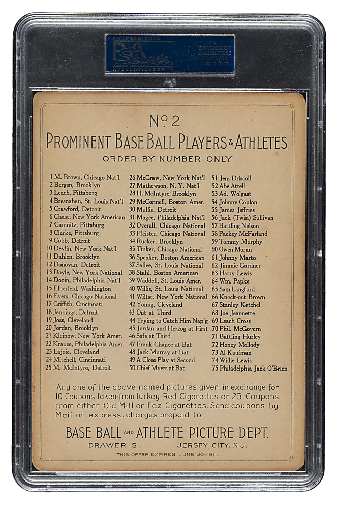 1911 T3 Turkey Red #2 Bill Bergen PSA VG+ 3.5