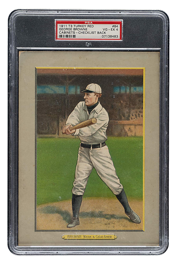 1911 T3 Turkey Red #84 George Browne PSA VG-EX 4