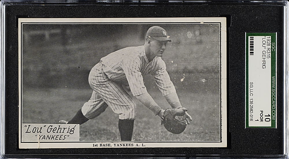 1929 R315 "Portraits and Action" Lou Gehrig SGC POOR 10