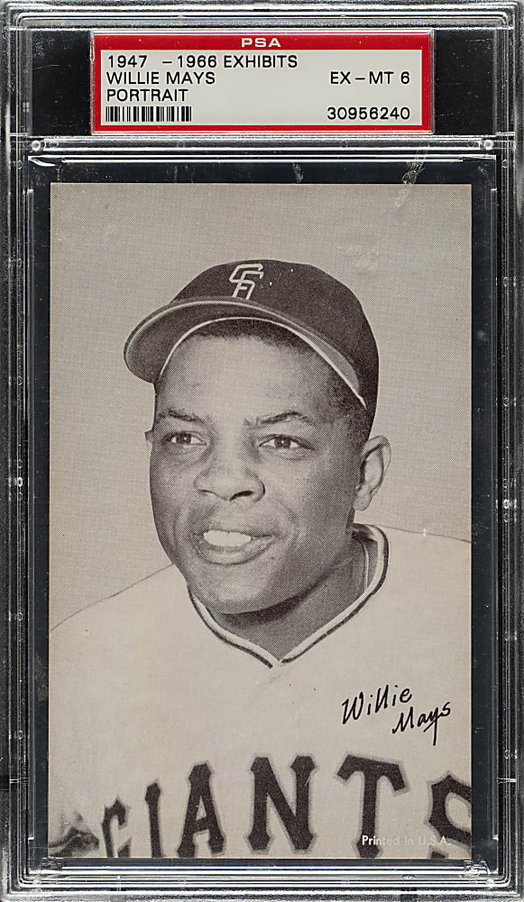 1947-1966 Exhibits Willie Mays Portrait PSA EX-MT 6