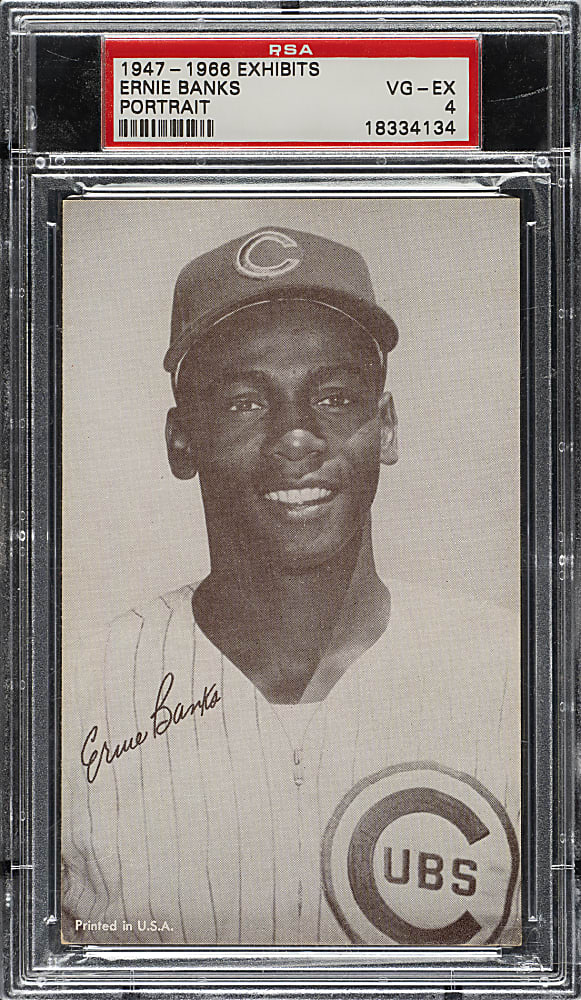 1947-1966 Exhibits Ernie Banks Portrait PSA VG-EX 4