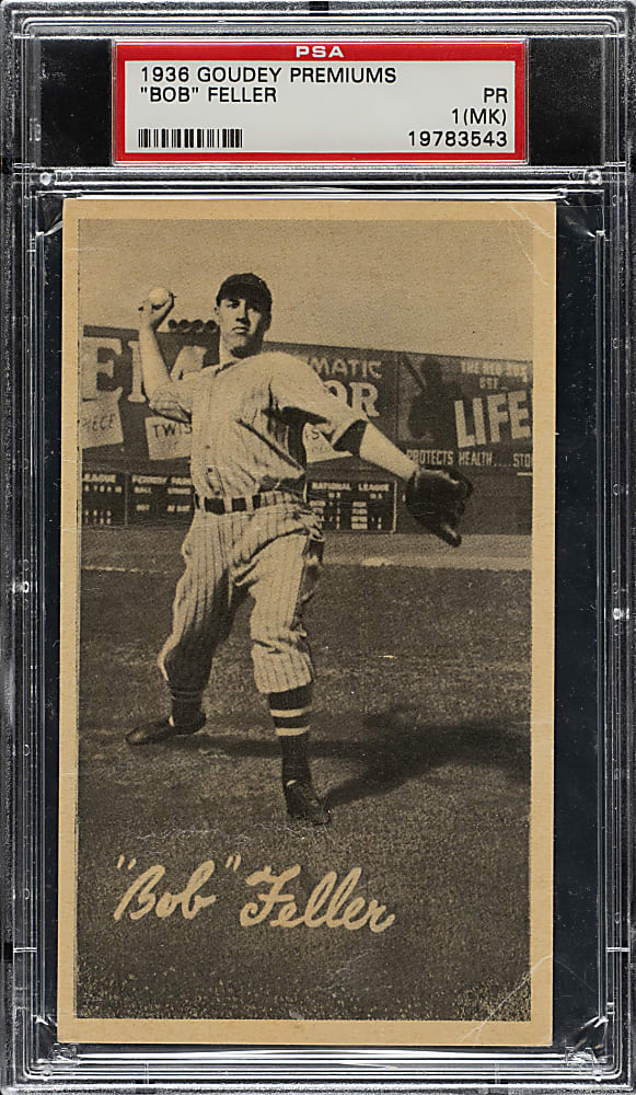 1937 R314 Goudey Wide Pen Premiums Type 4 Bob Feller Pitching Rookie PSA POOR 1 (MK)