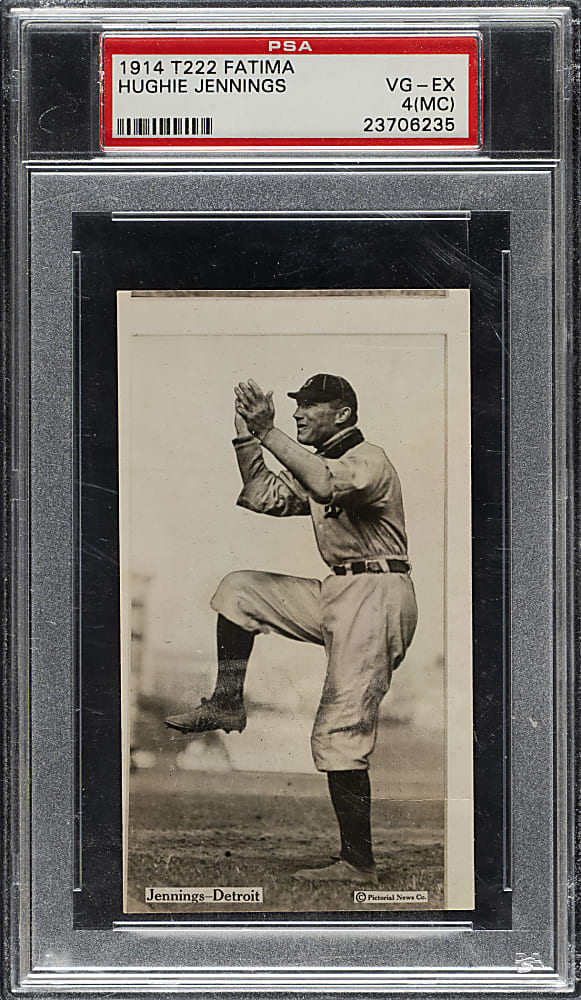 1914 T222 Fatima Cigarettes Hughie Jennings PSA VG-EX 4 (MC)