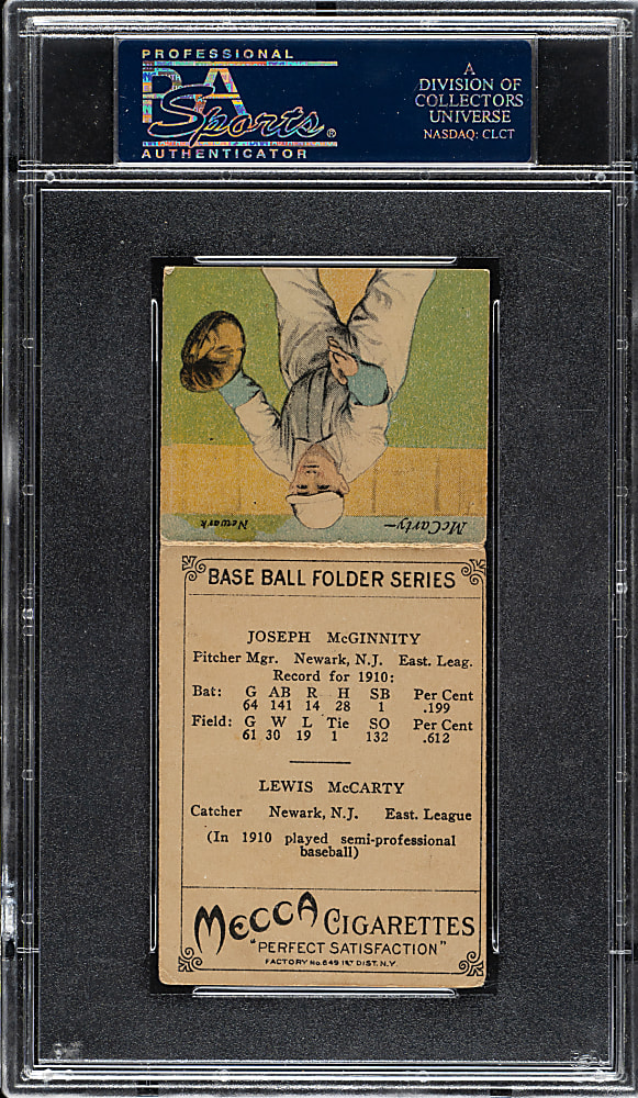1911 T201 Mecca Double Folder Joe McGinnity/McCarty PSA VG 3