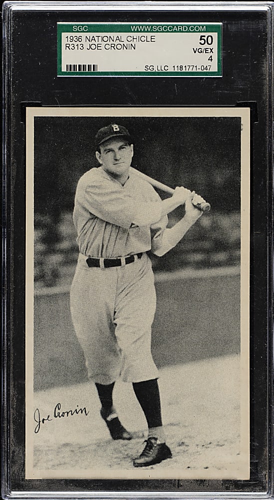 1936 R313 National Chicle "Fine Pen" Joe Cronin SGC VG/EX 50