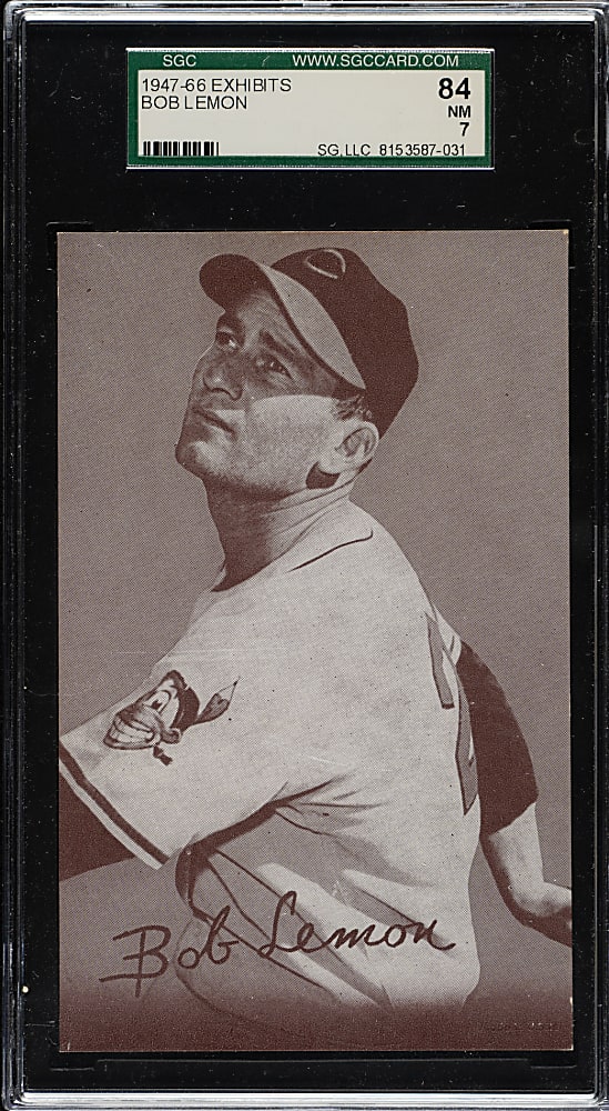 1947-1966 Exhibits Bob Lemon No Glove Showing SGC NM 84