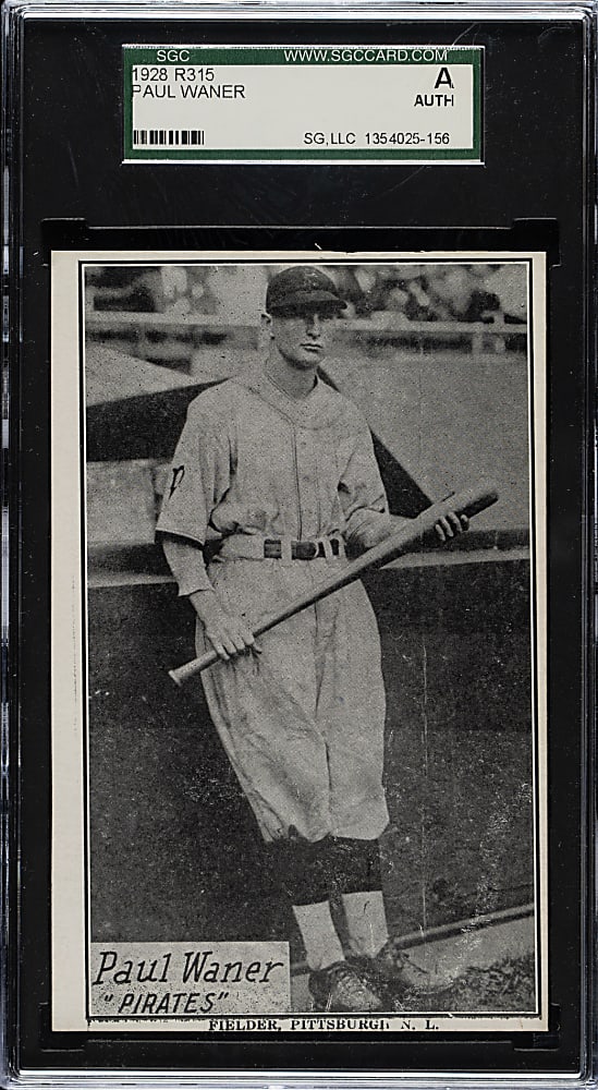 1929 R315 "Portraits and Action" Paul Waner SGC Authentic