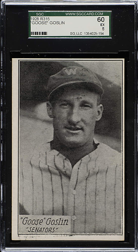 1928 R315 "Portraits and Action" Goose Goslin SGC EX 60