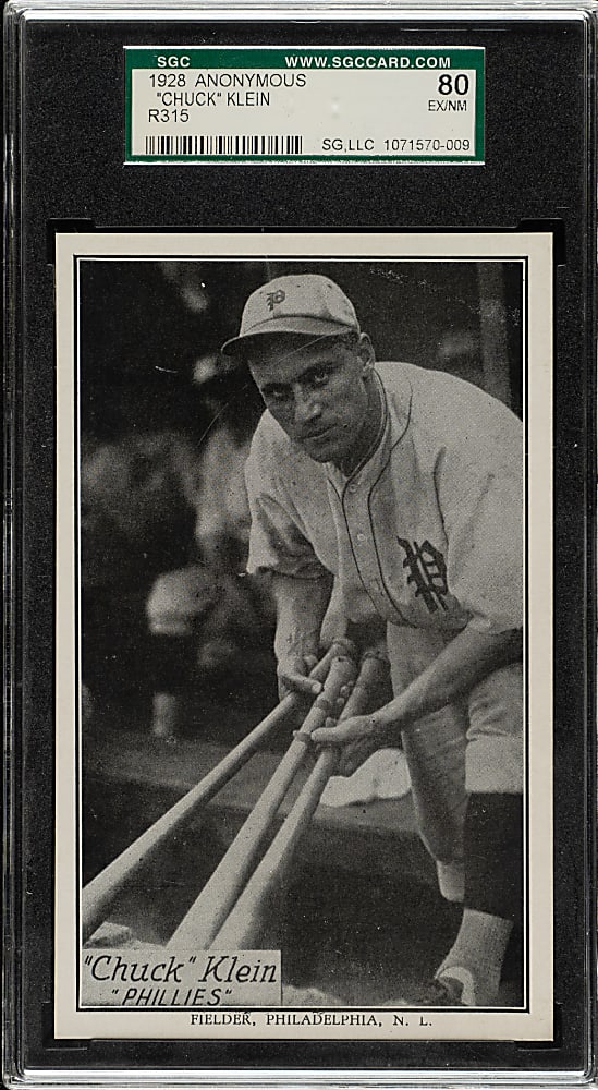 1928 R315 "Portraits and Action" Chuck Klein SGC EX/NM 80
