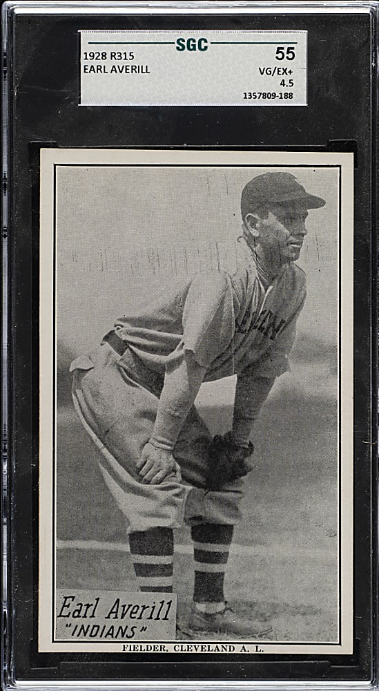 1928 R315 "Portraits and Action" Earl Averill SGC VG/EX+ 55
