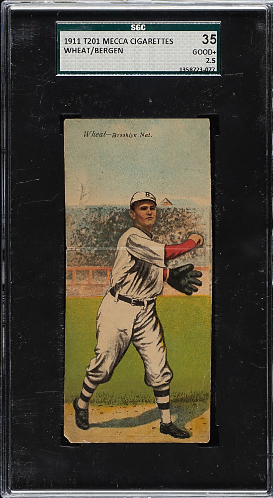 1911 T201 Mecca Double Folder Zack Wheat/Bergen SGC GOOD+ 35