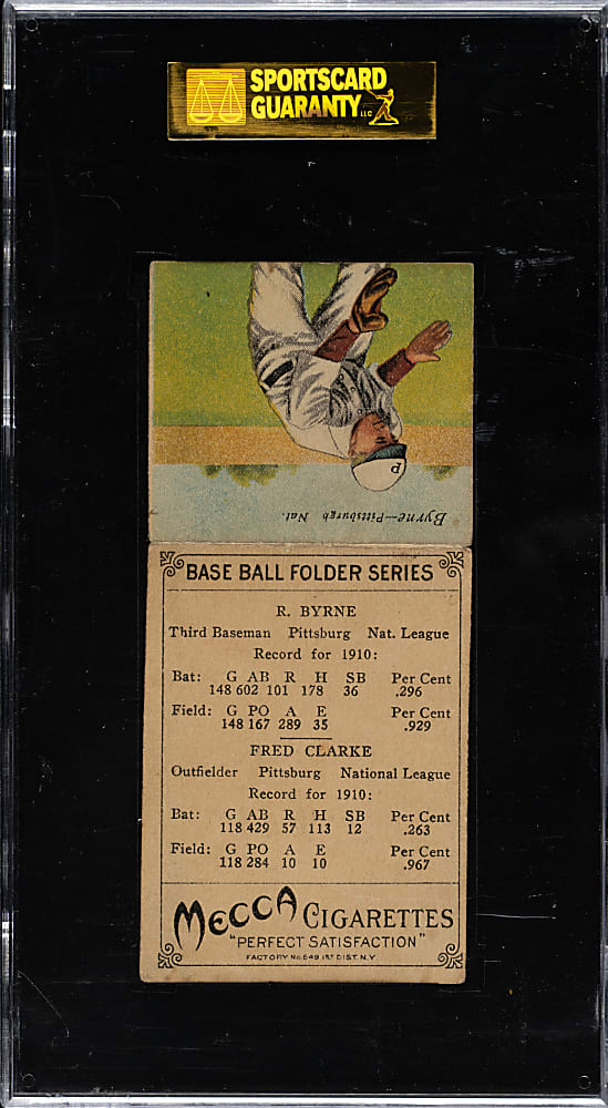 1911 T201 Mecca Double Folder Fred Clarke/Byrne SGC VG 40