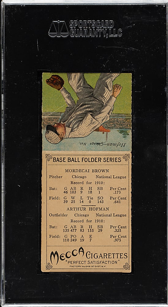 1911 T201 Mecca Double Folders Mordecai Brown/Hofman SGC VG+ 45