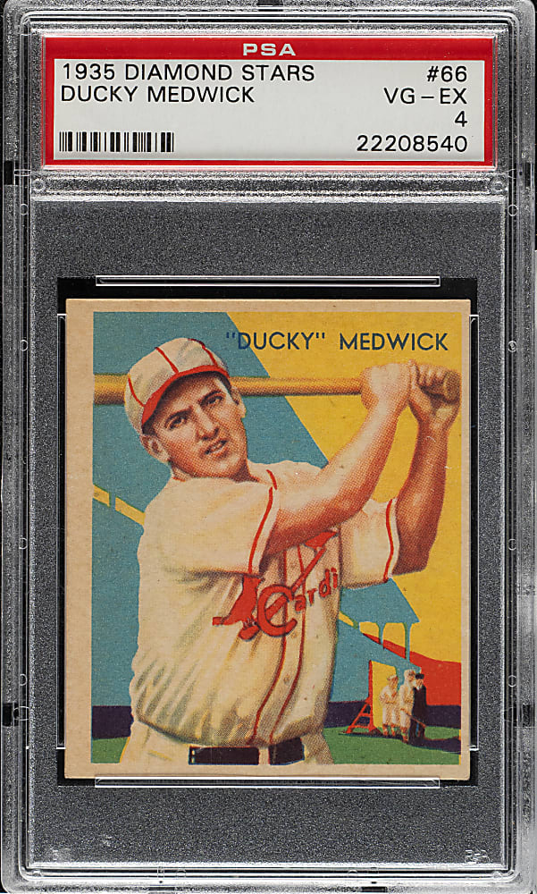 1934-1936 R327 Diamond Stars #66 Ducky Medwick PSA VG-EX 4