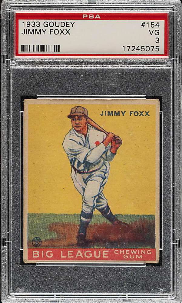 1933 R319 Goudey #154 Jimmy Foxx PSA VG 3