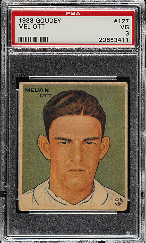 1933 R319 Goudey #127 Mel Ott PSA VG 3