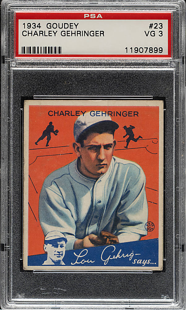 1934 R320 Goudey #23 Charley Gehringer PSA VG 3