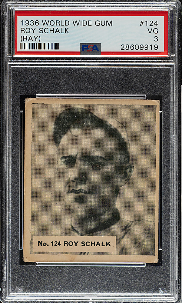 1936 V355 World Wide Gum #124 Ray Schalk PSA VG 3