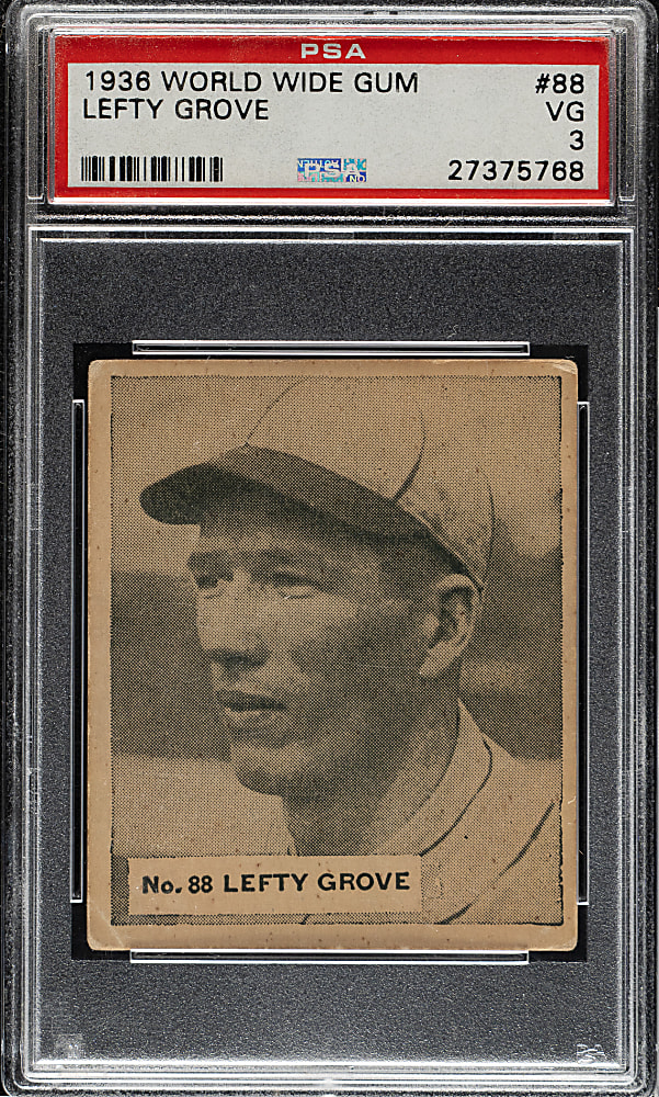 1936 V355 World Wide Gum #88 Lefty Grove PSA VG 3