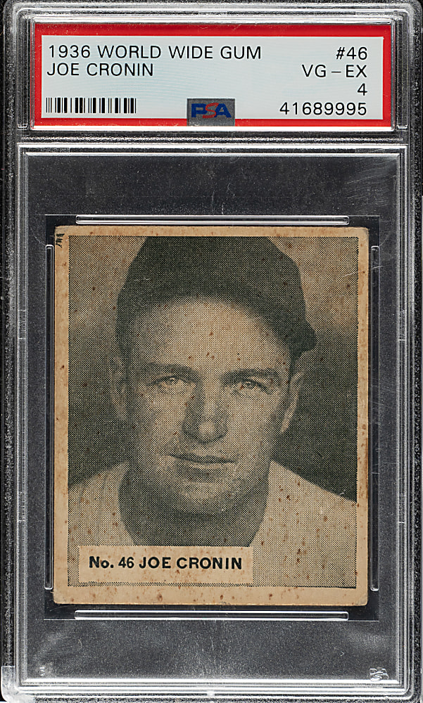 1936 V355 World Wide Gum #46 Joe Cronin PSA VG-EX 4