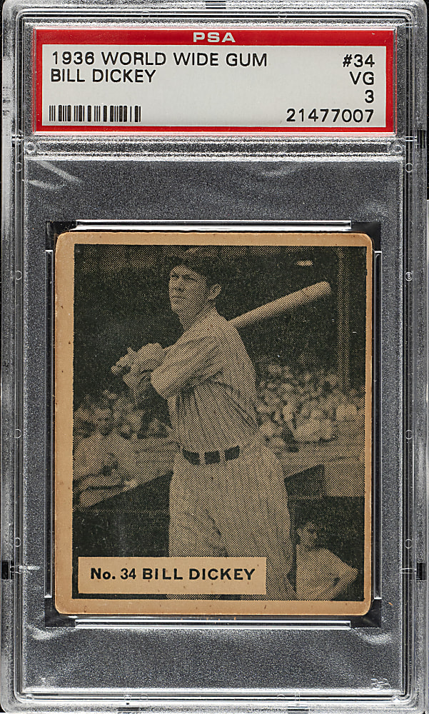 1936 V355 World Wide Gum #34 Bill Dickey PSA VG 3