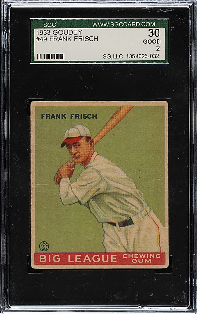 1933 R319 Goudey #49 Frank Frisch SGC GOOD 30